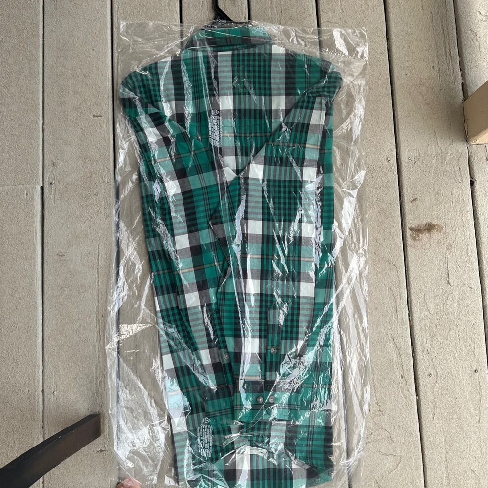 Twenty X Green Plaid Button Up Western Shirt Menswear Casual Flannel L - Picture 6 of 6